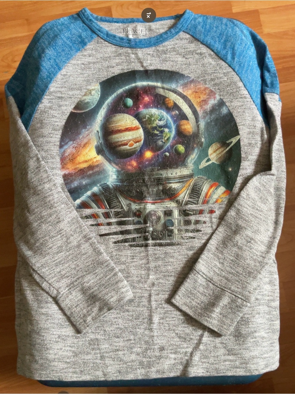 Children’s Place Gray & Blue Space Astronaut Graphic Raglan Tee